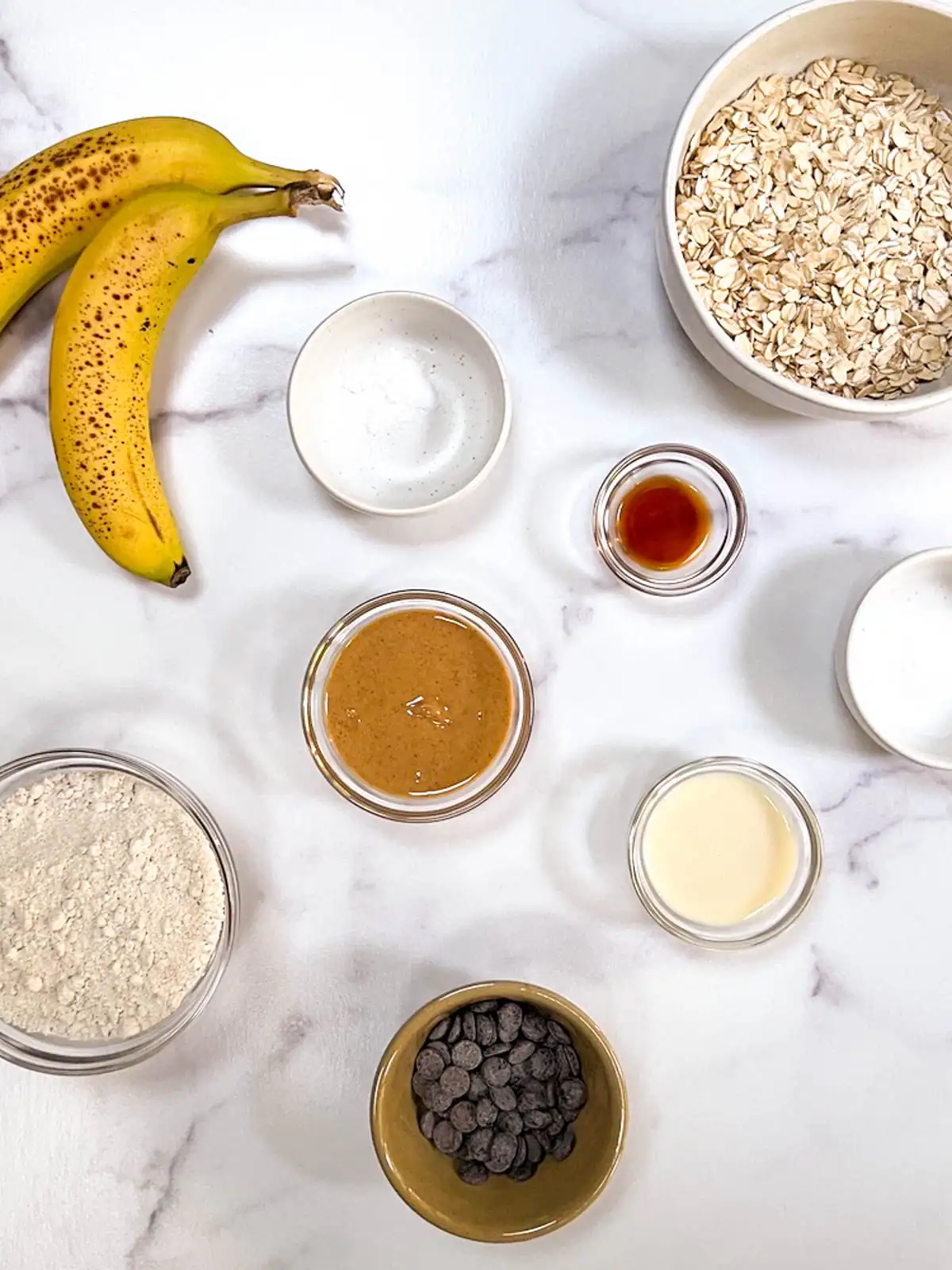 Ingredients for healthy vegan breakfast cookies.