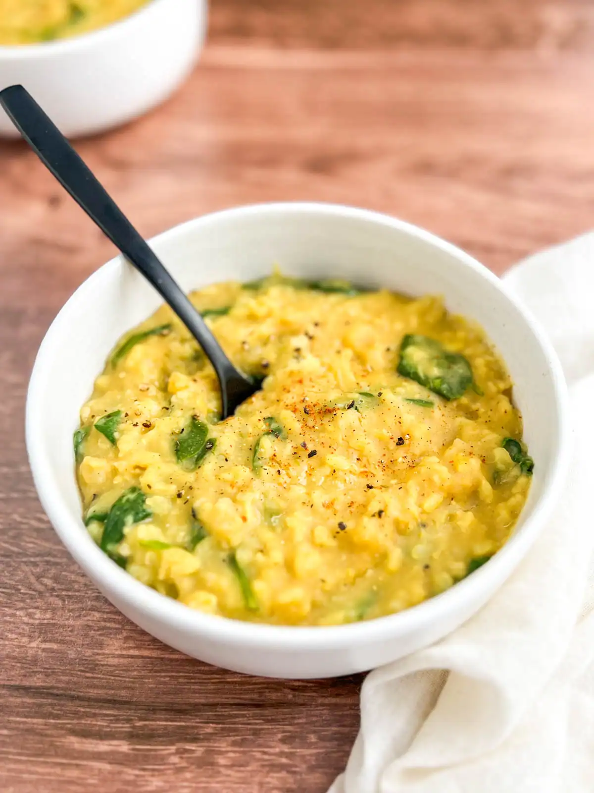Easy vegan Instant Pot kitchari in a bowl.