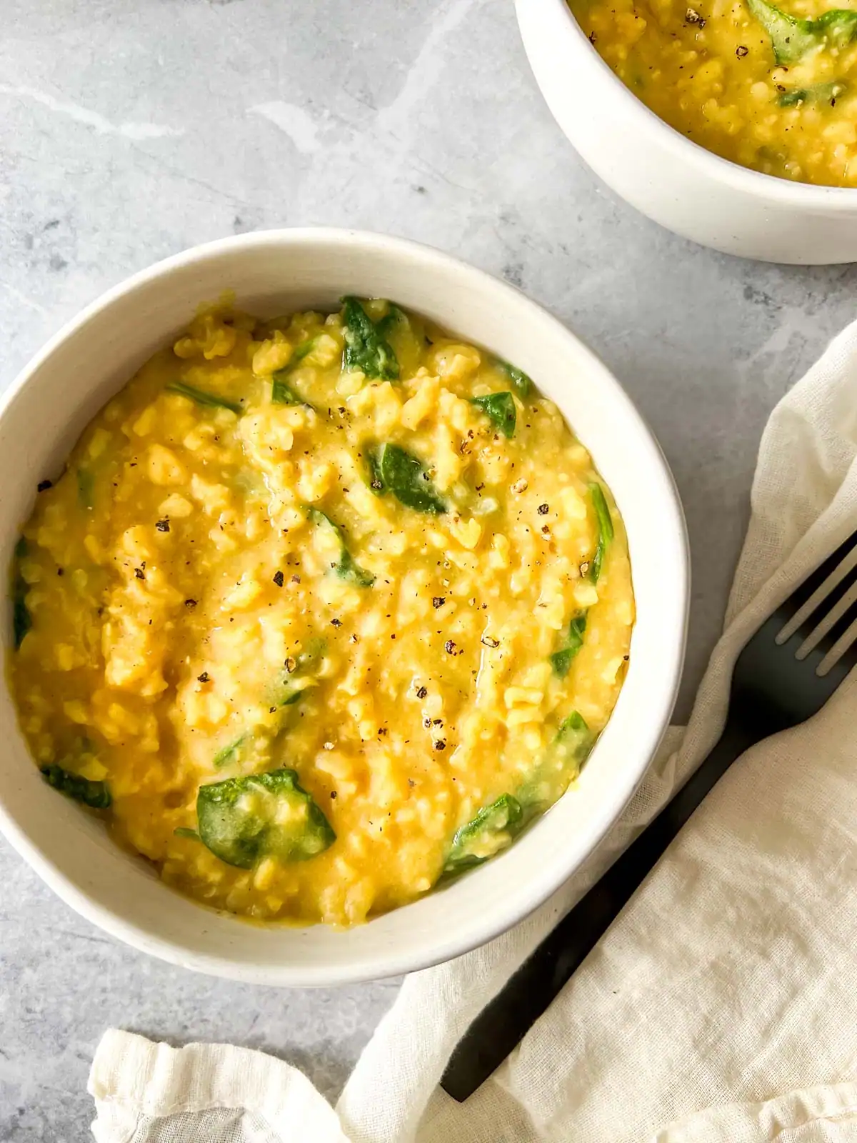 Easy vegan Instant Pot kitchari in a bowl.