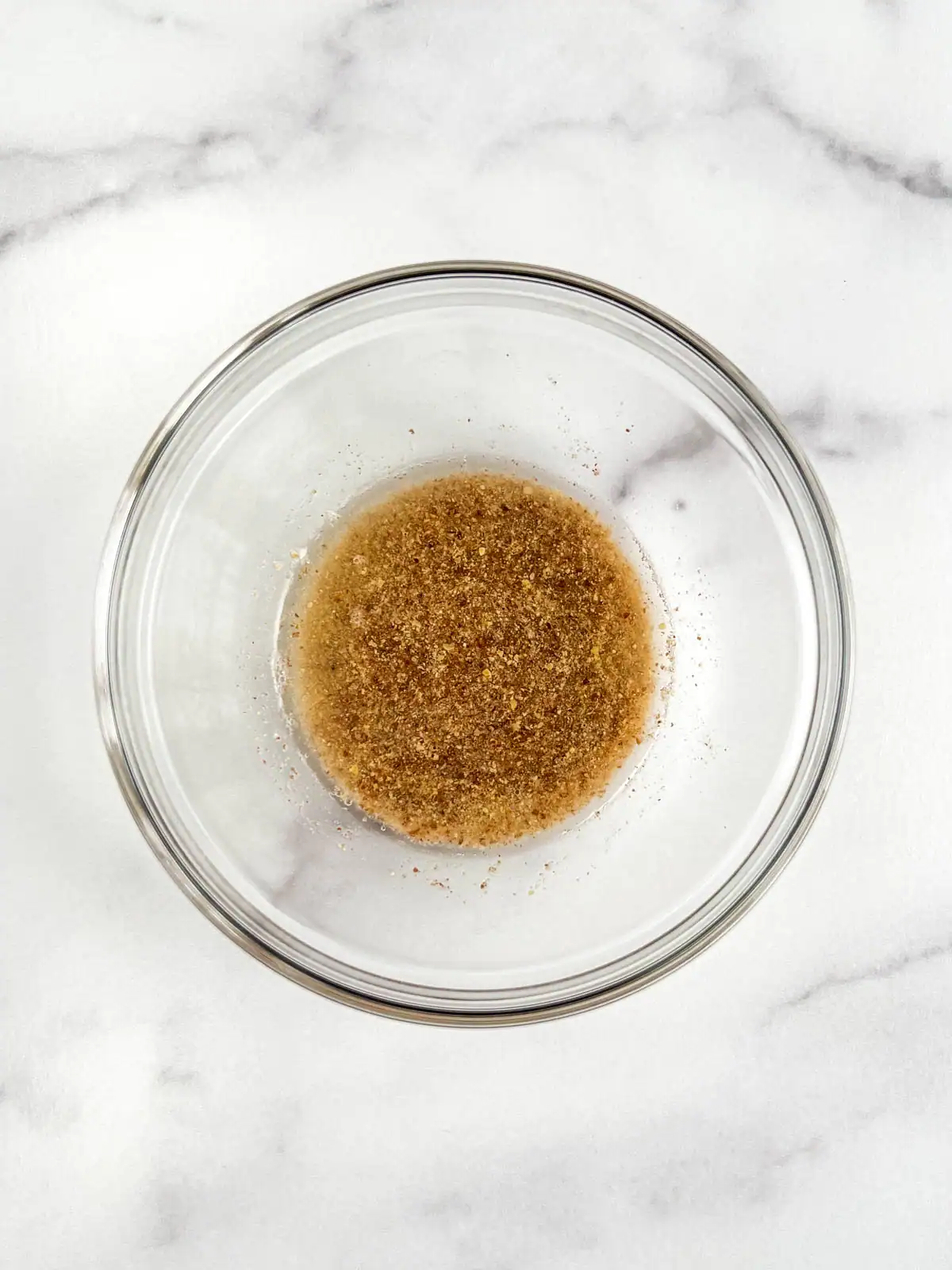 Flax egg in a glass bowl.