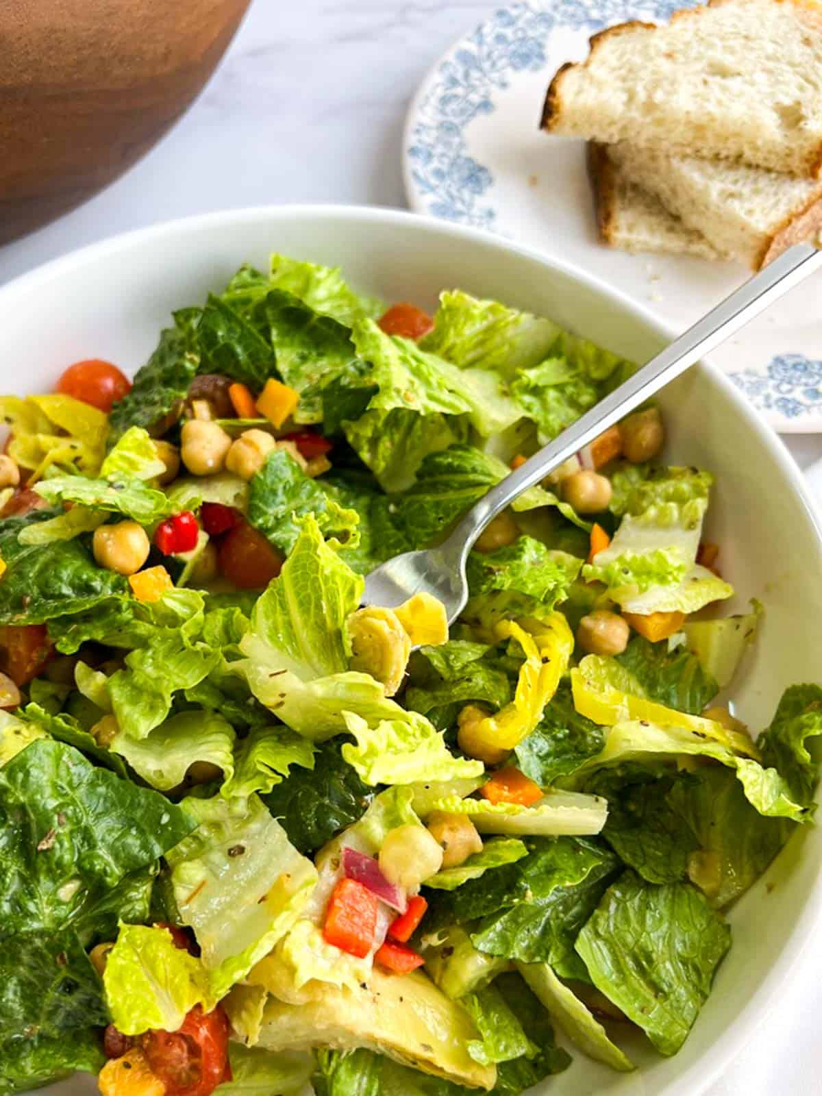 Italian chopped salad in a bowl.