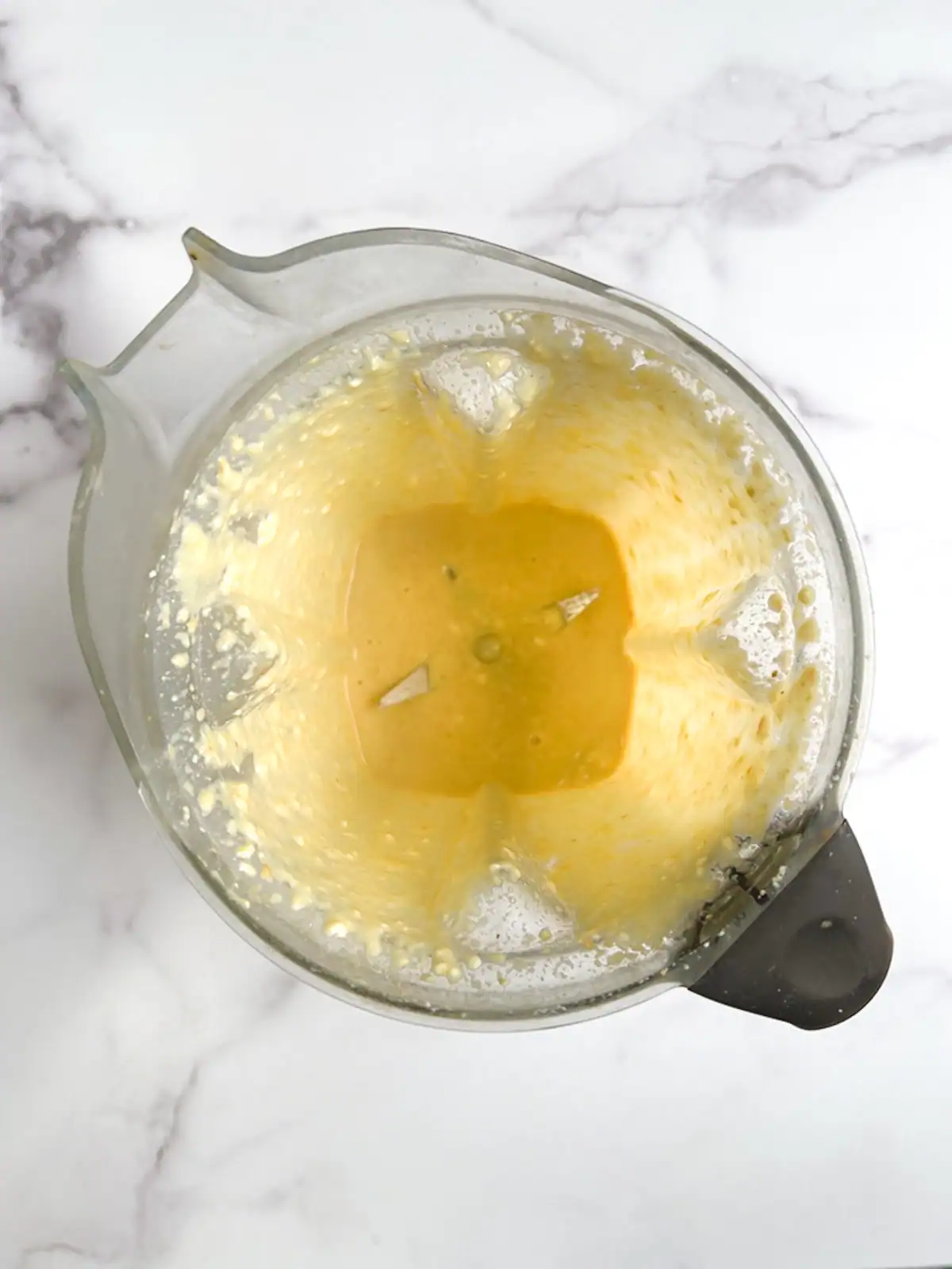 Vegan Ceasar dressing in a blender.