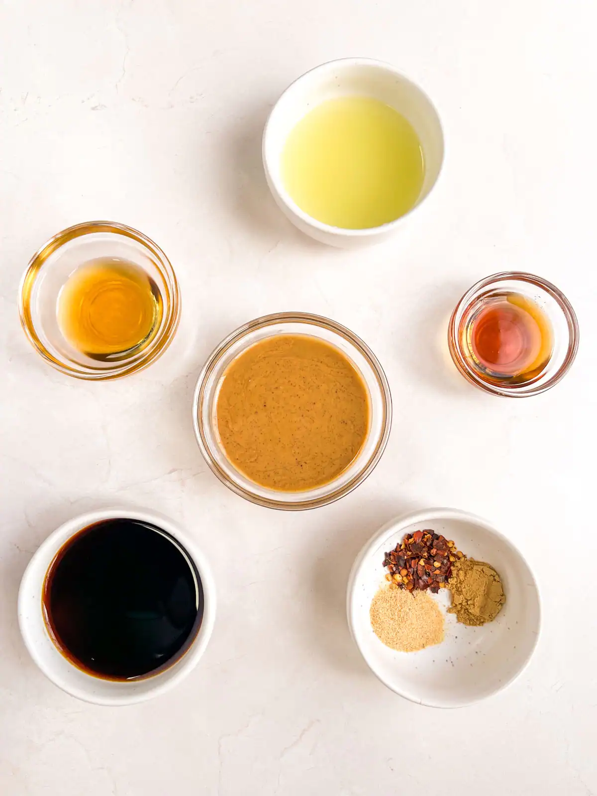 Ingredients for Thai peanut dressing.
