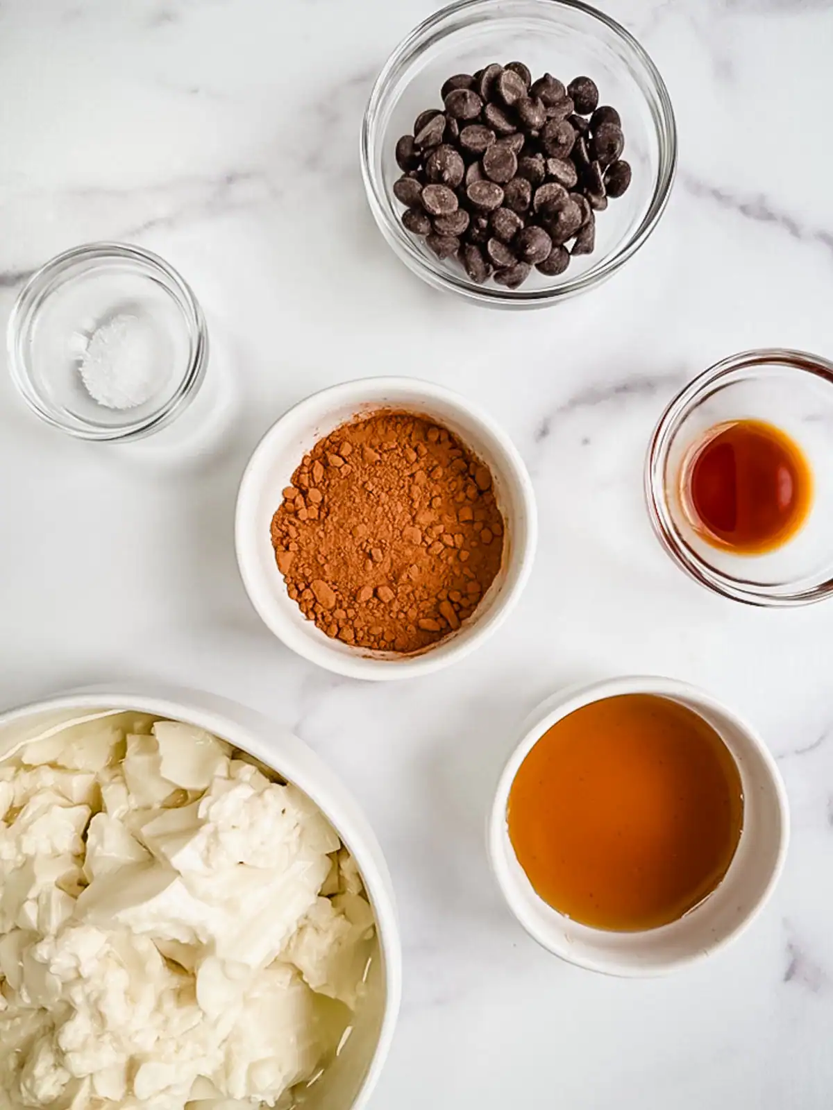 Ingredients for vegan chocolate mousse.