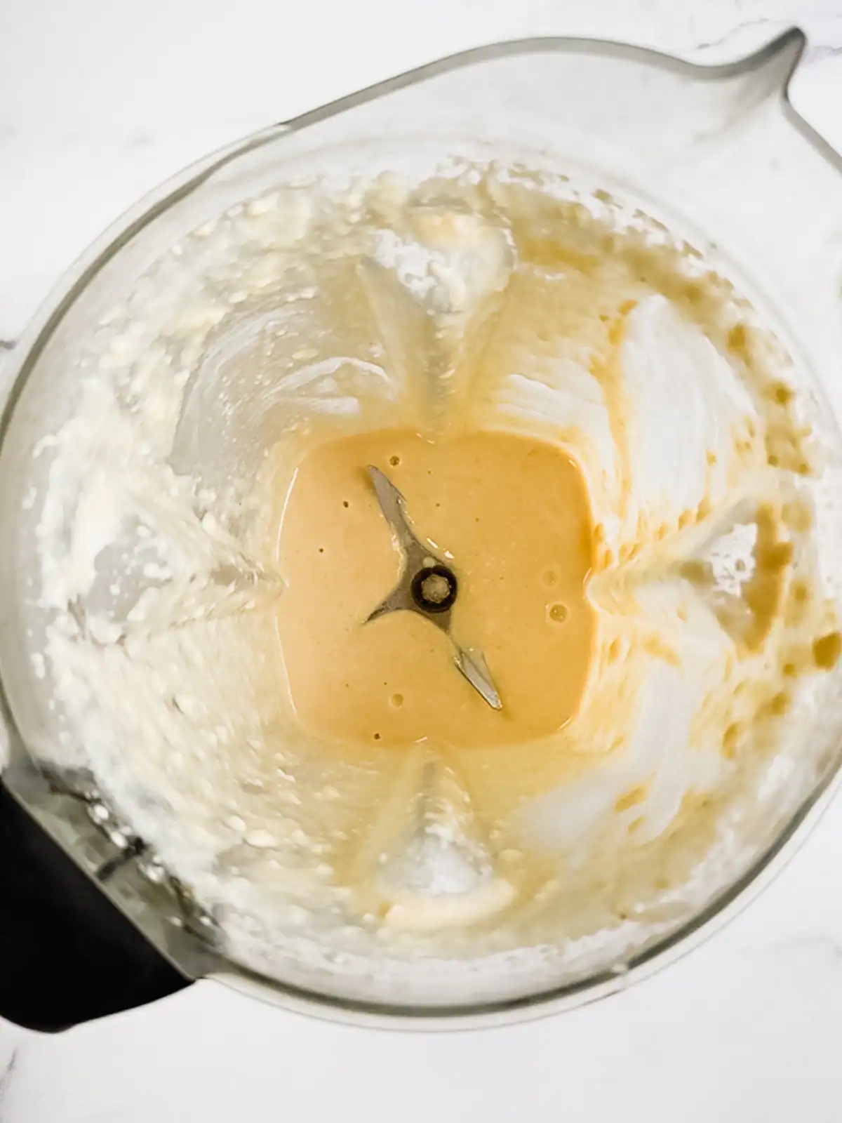 Vegan Caesar dressing in a blender.